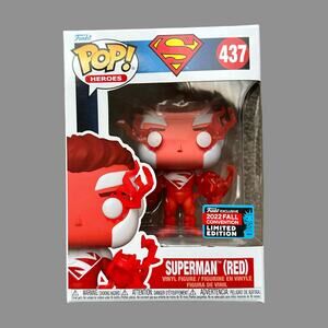 FUNKO POP! SUPERMAN (RED) #437 DC SUPER HEROES 2022 FALL CONVENTION EXCLUSIVE